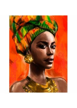 Canvas Afrikalı Güzel 7 Sayılarla Boyama Seti Rulo