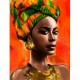 Canvas Afrikalı Güzel 7 Sayılarla Boyama Seti Kasnaklı