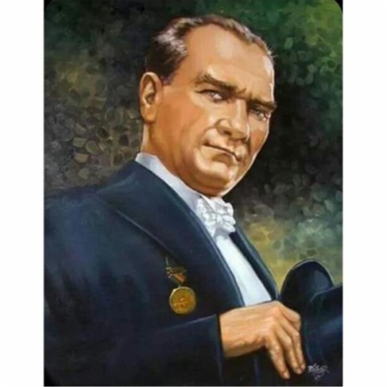 Canvas Atatürk Porte Sayılarla Boyama Seti Rulo