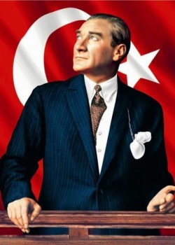 Canvas Atatürk ve Bayrak Sayılarla Boyama Seti Kasnaklı