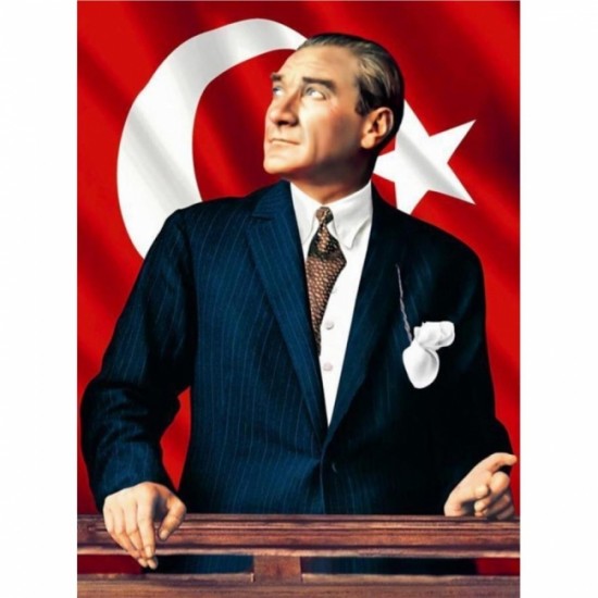 Canvas Atatürk ve Bayrak Sayılarla Boyama Seti Rulo