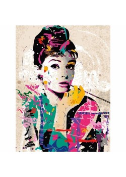 Canvas Audrey Hepburn Sayılarla Boyama Seti Rulo