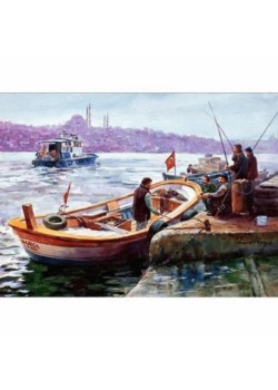 Canvas İstanbul ve Kayıklar Sayılarla Boyama Seti Rulo