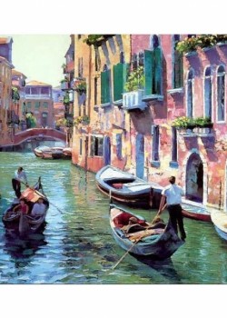 Canvas Venedik Kanal Gezisi Sayılarla Boyama Seti Rulo