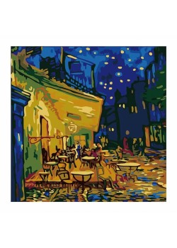 Canvas Van Gogh Teras Kafe Sayılarla Boyama Seti Rulo