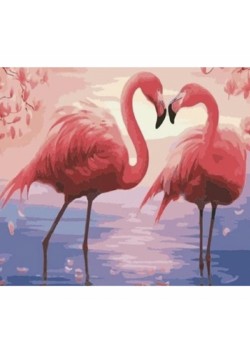Canvas Aşık Flamingolar Sayılarla Boyama Seti Rulo
