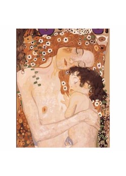 Canvas Gustav Klimt Anne ve Çocuk Sayılarla Boyama Seti Kasnaklı