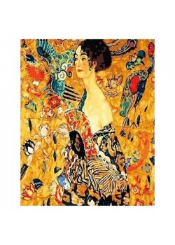 Canvas Gustav Klimt Genç Kadın Sayılarla Boyama Seti Kasnaklı