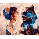 Canvas Kadın ve Panter Sevgisi Sayılarla Boyama Seti Kasnaklı