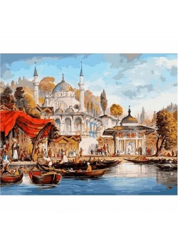 Canvas Bir Zamanlar İstanbul Sayılarla Boyama Seti Kasnaklı