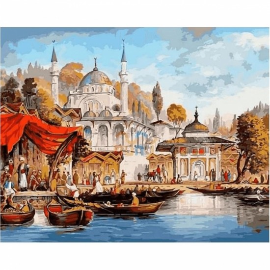 Canvas Bir Zamanlar İstanbul Sayılarla Boyama Seti Rulo