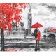 Canvas Sonbahar ve Kırmızı Aşk Sayılarla Boyama Seti Kasnaklı