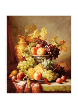 Canvas Altın Vazo ve Meyveler Sayılarla Boyama Seti Rulo