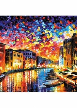 Canvas Venedik ve Gece Sayılarla Boyama Seti Rulo