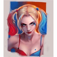 Canvas Harley Quinn Sayılarla Boyama Seti Kasnaklı