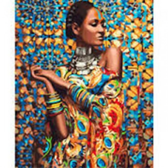 Canvas Afrikalı Güzel 2 Sayılarla Boyama Seti Rulo