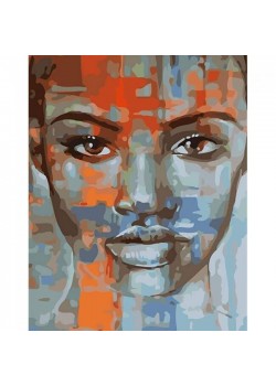 Canvas Afrikalı Güzel 3 Sayılarla Boyama Seti Kasnaklı
