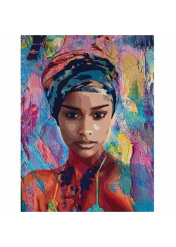 Canvas Afrikalı Güzel 6 Sayılarla Boyama Seti Rulo