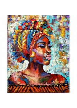 Canvas Afrikalı Güzel 9 Sayılarla Boyama Seti Rulo