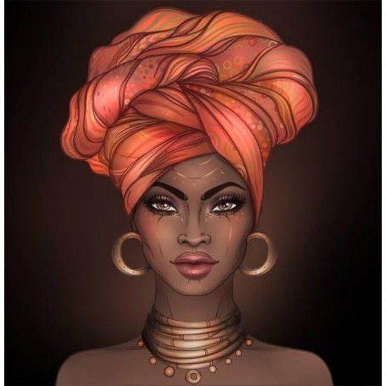 Canvas Afrikalı Güzel 11 Sayılarla Boyama Seti Rulo