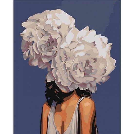 Canvas Çiçek Kadın 12 Renkli Sayılarla Boyama Seti Rulo