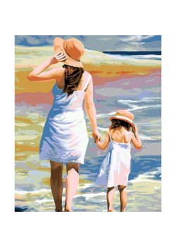 Canvas Anne ve Kız Boyama  Seti Rulo