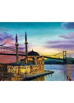 Canvas İstanbul Ortaköy Boyama  Seti Kasnaklı