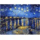 Canvas Ren Nehrinde Yıldızlı Geceler Sayılarla Boyama Seti Rulo