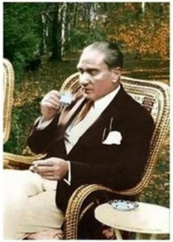 Canvas Atatürk Kahve Keyfi Sayılarla Boyama Seti Kasnaklı