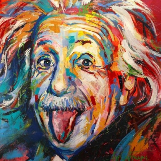 Canvas Albert Einstein Sayılarla Boyama Seti Rulo