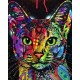 Canvas Renkli Kedi 3 Sayılarla Boyama Seti Kasnaklı