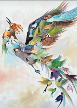 Canvas Simurg Kuşu Sayılarla Boyama Seti Kasnaklı