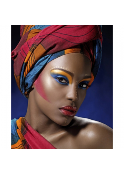 Canvas Afrika Makyajı Sayılarla Boyama Seti Kasnaklı