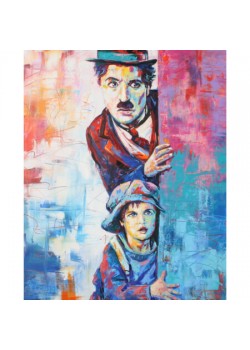 Canvas Charlie Chaplin Efsanesi Sayılarla Boyama Seti Kasnaklı