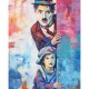 Canvas Charlie Chaplin Efsanesi Sayılarla Boyama Seti Kasnaklı