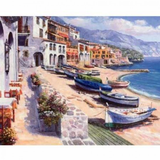 Canvas İtalya Kıyıları Sayılarla Boyama Seti  Rulo