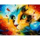 Canvas Kedi Portre 2 Sayılarla Boyama Seti  Rulo