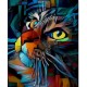 Canvas Kedinin Bakışı 2 Sayılarla Boyama Seti Rulo