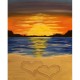 Canvas Kumsalda Kalpli Gün Batımı Sayılarla Boyama Seti Rulo
