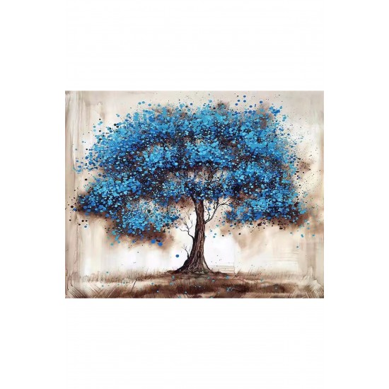 Canvas Mavi Ağaç Sayılarla Boyama Seti  Rulo