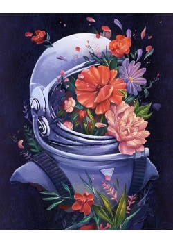 Canvas Astronotun Çiçekleri Sayılarla Boyama SetiRulo
