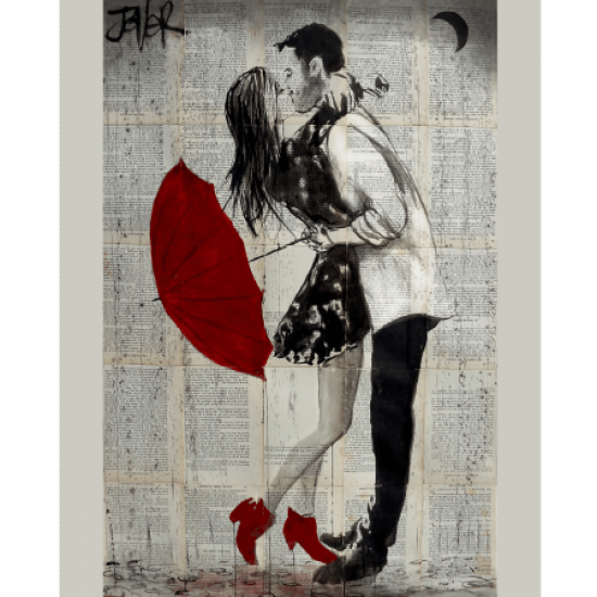 Canvas Romantik Şemsiye Anısı 5 Sayılarla Boyama Seti Kasnaklı