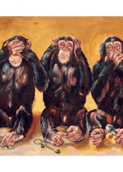 Canvas Üç Maymun Sayılarla Boyama Seti Kasnaklı